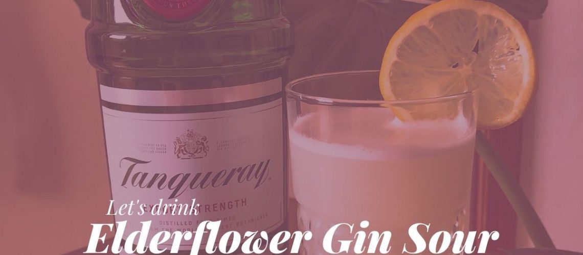 Elderflower Gin Sour Cocktail Recept Header